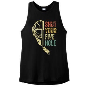 Ice Hockey Goalie Shut Your Five Hole Ladies PosiCharge Tri-Blend Wicking Tank