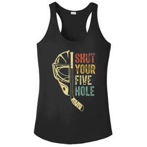 Ice Hockey Goalie Shut Your Five Hole Ladies PosiCharge Competitor Racerback Tank