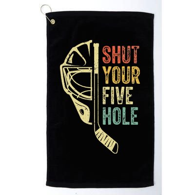 Ice Hockey Goalie Shut Your Five Hole Golf Towel