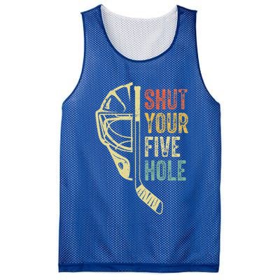 Ice Hockey Goalie Shut Your Five Hole Mesh Reversible Basketball Jersey Tank