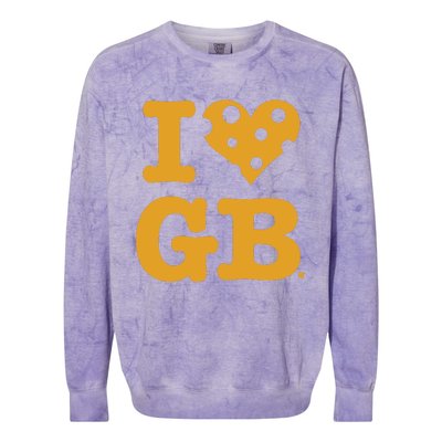 I Heart Gb Green Bay Colorblast Crewneck Sweatshirt