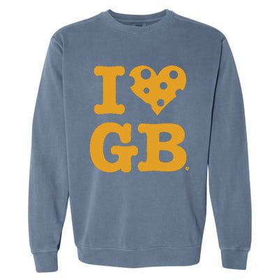 I Heart Gb Green Bay Garment-Dyed Sweatshirt