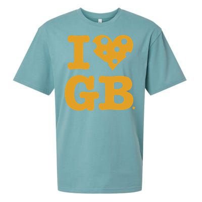 I Heart Gb Green Bay Sueded Cloud Jersey T-Shirt