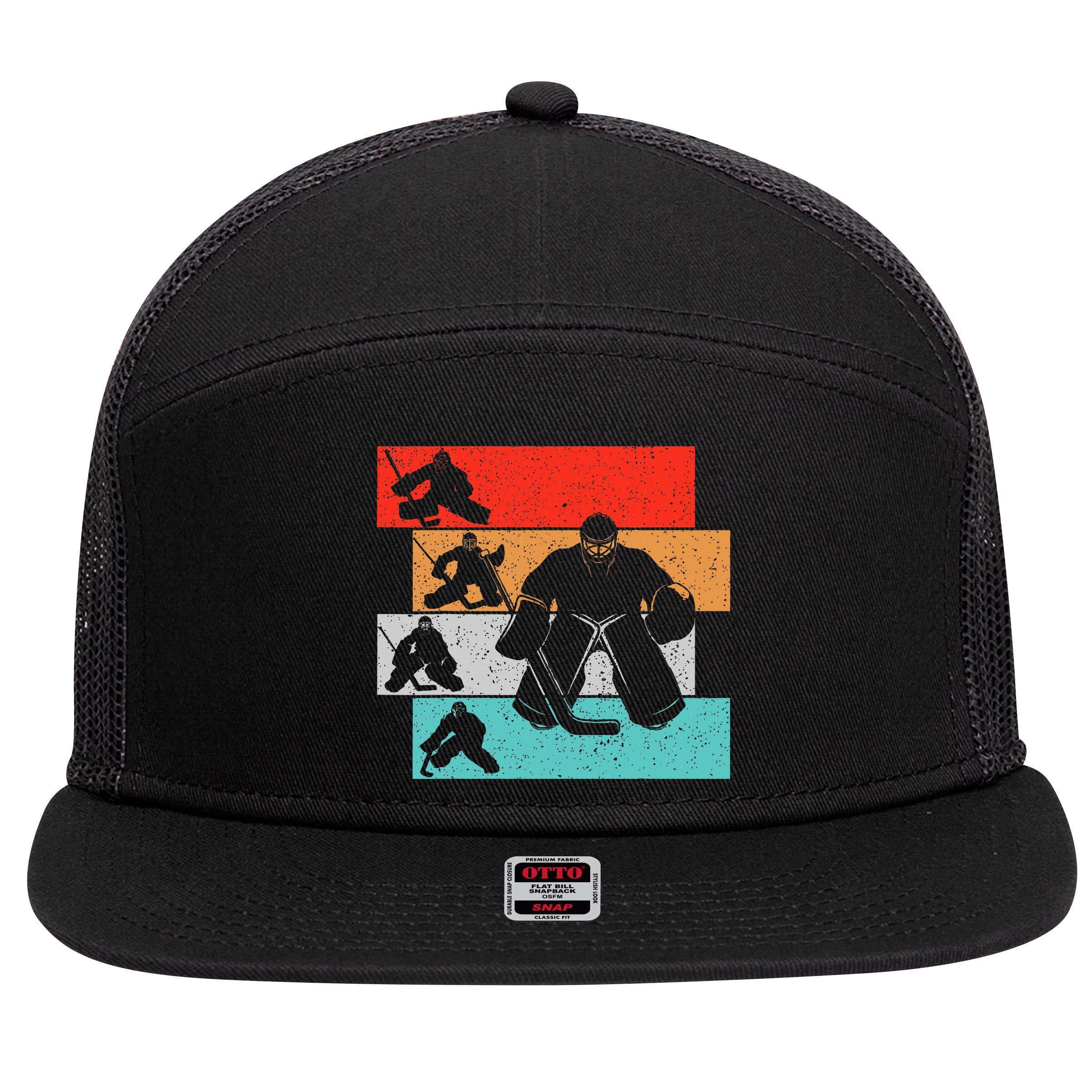 Ice Hockey Goalie Hockey Player 7 Panel Mesh Trucker Snapback Hat