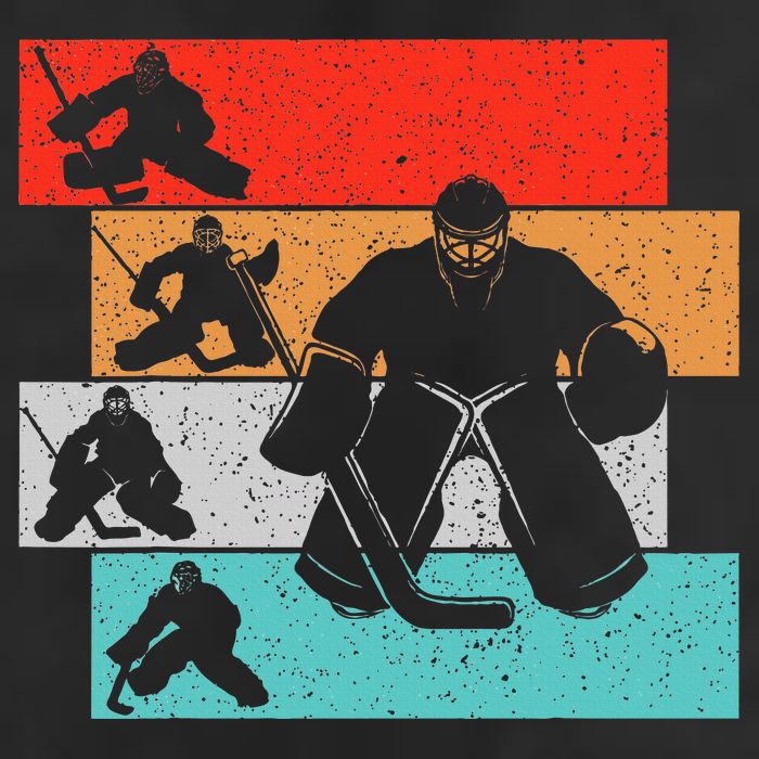 Ice Hockey Goalie Hockey Player 7 Panel Mesh Trucker Snapback Hat
