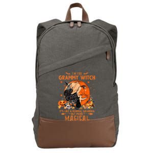 IM He Grammy Witch ItS Like A Normal Grandma Witch Broom Cotton Canvas Backpack