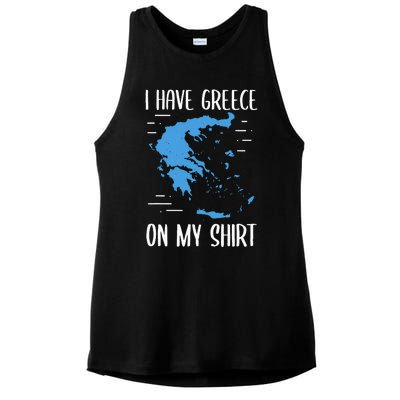 I Have Greece On My Geographer Geography Teacher Ladies PosiCharge Tri-Blend Wicking Tank