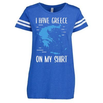 I Have Greece On My Geographer Geography Teacher Enza Ladies Jersey Football T-Shirt