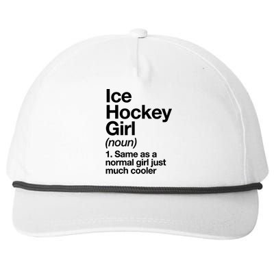 Ice Hockey Girl Definition T Funny &Amp; Sassy Sports Snapback Five-Panel Rope Hat