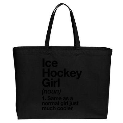 Ice Hockey Girl Definition T Funny &Amp; Sassy Sports Cotton Canvas Jumbo Tote