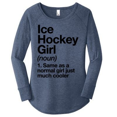 Ice Hockey Girl Definition T Funny &Amp; Sassy Sports Women's Perfect Tri Tunic Long Sleeve Shirt