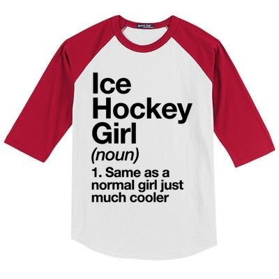 Ice Hockey Girl Definition T Funny &Amp; Sassy Sports Kids Colorblock Raglan Jersey