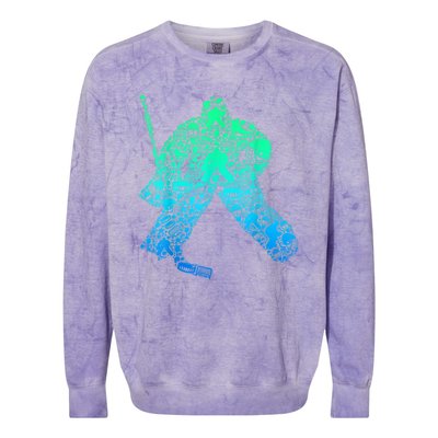 Ice Hockey Goalie Hockey Player Colorblast Crewneck Sweatshirt