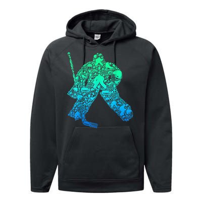 Ice Hockey Goalie Hockey Player Performance Fleece Hoodie