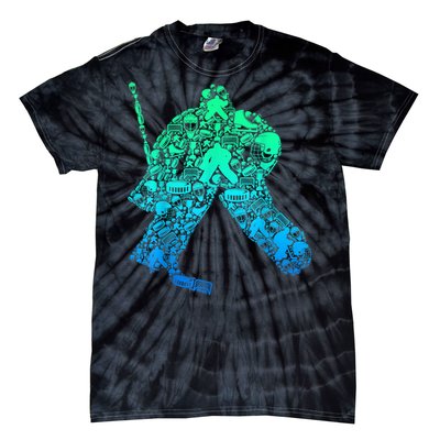 Ice Hockey Goalie Hockey Player Tie-Dye T-Shirt