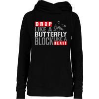 Ice Hockey Goalie Vintage Goalkeeper Drop Like A Butterfly Womens Funnel Neck Pullover Hood