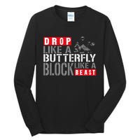 Ice Hockey Goalie Vintage Goalkeeper Drop Like A Butterfly Tall Long Sleeve T-Shirt