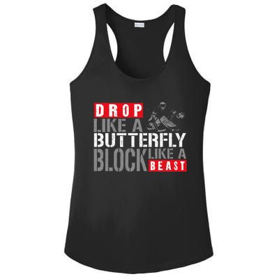 Ice Hockey Goalie Vintage Goalkeeper Drop Like A Butterfly Ladies PosiCharge Competitor Racerback Tank