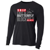 Ice Hockey Goalie Vintage Goalkeeper Drop Like A Butterfly Cooling Performance Long Sleeve Crew