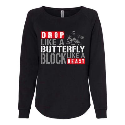 Ice Hockey Goalie Vintage Goalkeeper Drop Like A Butterfly Womens California Wash Sweatshirt