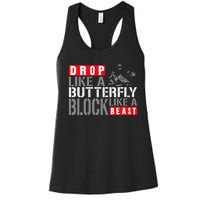 Ice Hockey Goalie Vintage Goalkeeper Drop Like A Butterfly Women's Racerback Tank