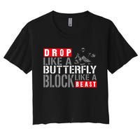 Ice Hockey Goalie Vintage Goalkeeper Drop Like A Butterfly Women's Crop Top Tee