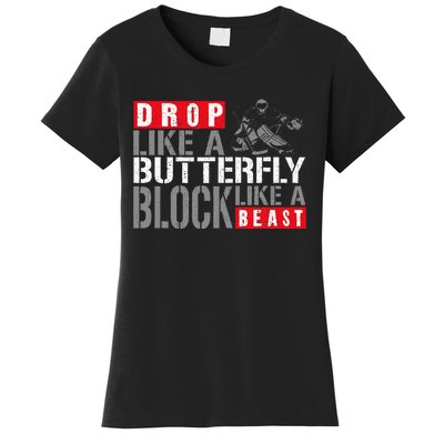 Ice Hockey Goalie Vintage Goalkeeper Drop Like A Butterfly Women's T-Shirt