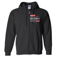 Ice Hockey Goalie Vintage Goalkeeper Drop Like A Butterfly Full Zip Hoodie