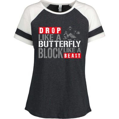 Ice Hockey Goalie Vintage Goalkeeper Drop Like A Butterfly Enza Ladies Jersey Colorblock Tee