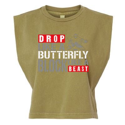 Ice Hockey Goalie Vintage Goalkeeper Drop Like A Butterfly Garment-Dyed Women's Muscle Tee