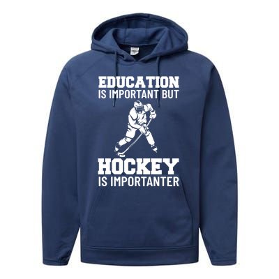 Ice Hockey Gift Performance Fleece Hoodie