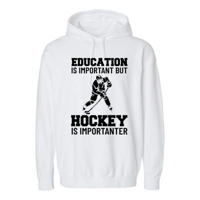 Ice Hockey Gift Garment-Dyed Fleece Hoodie