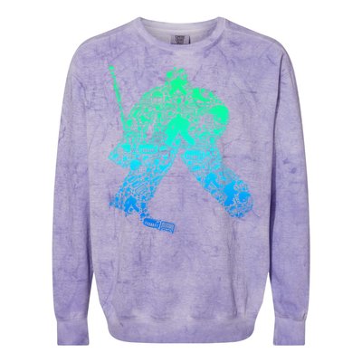 Ice Hockey Goalie Hockey Player Colorblast Crewneck Sweatshirt