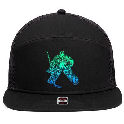 Ice Hockey Goalie Hockey Player 7 Panel Mesh Trucker Snapback Hat