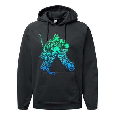 Ice Hockey Goalie Hockey Player Performance Fleece Hoodie