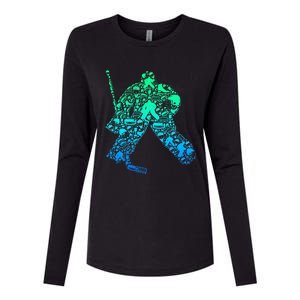 Ice Hockey Goalie Hockey Player Womens Cotton Relaxed Long Sleeve T-Shirt