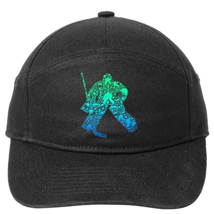 Ice Hockey Goalie Hockey Player 7-Panel Snapback Hat