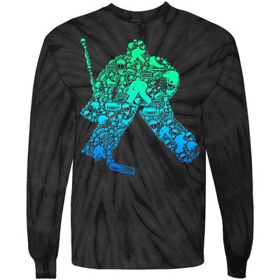 Ice Hockey Goalie Hockey Player Tie-Dye Long Sleeve Shirt