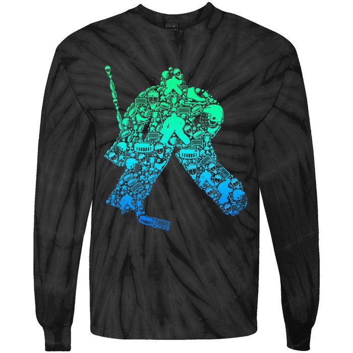 Ice Hockey Goalie Hockey Player Tie-Dye Long Sleeve Shirt