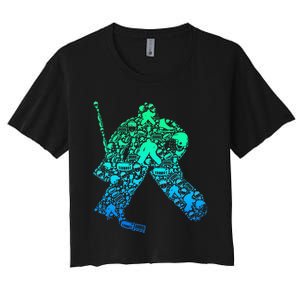 Ice Hockey Goalie Hockey Player Women's Crop Top Tee