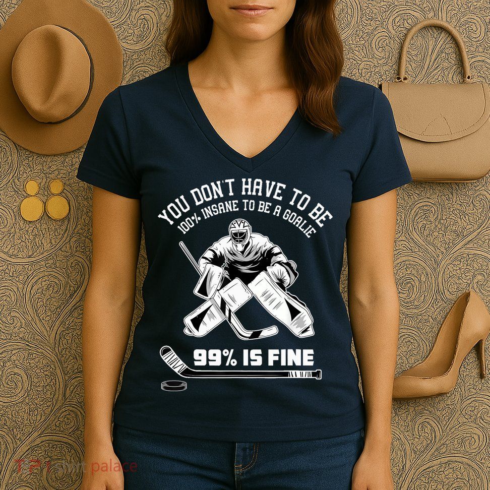 Ice Hockey Goalkeeper Goaltender - Ice Hockey Goalie Women's V-Neck T-Shirt