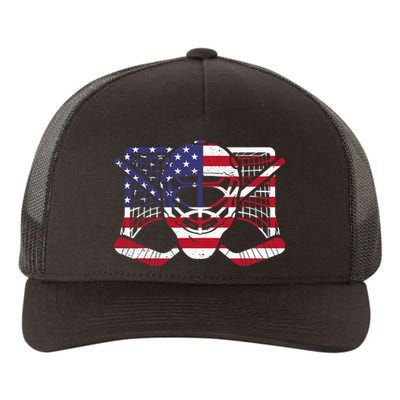 Ice Hockey Goalie American Flag USA Goalie mask 4th of July Yupoong Adult 5-Panel Trucker Hat