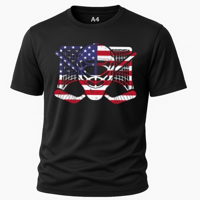 Ice Hockey Goalie American Flag USA Goalie mask 4th of July Performance Shirt