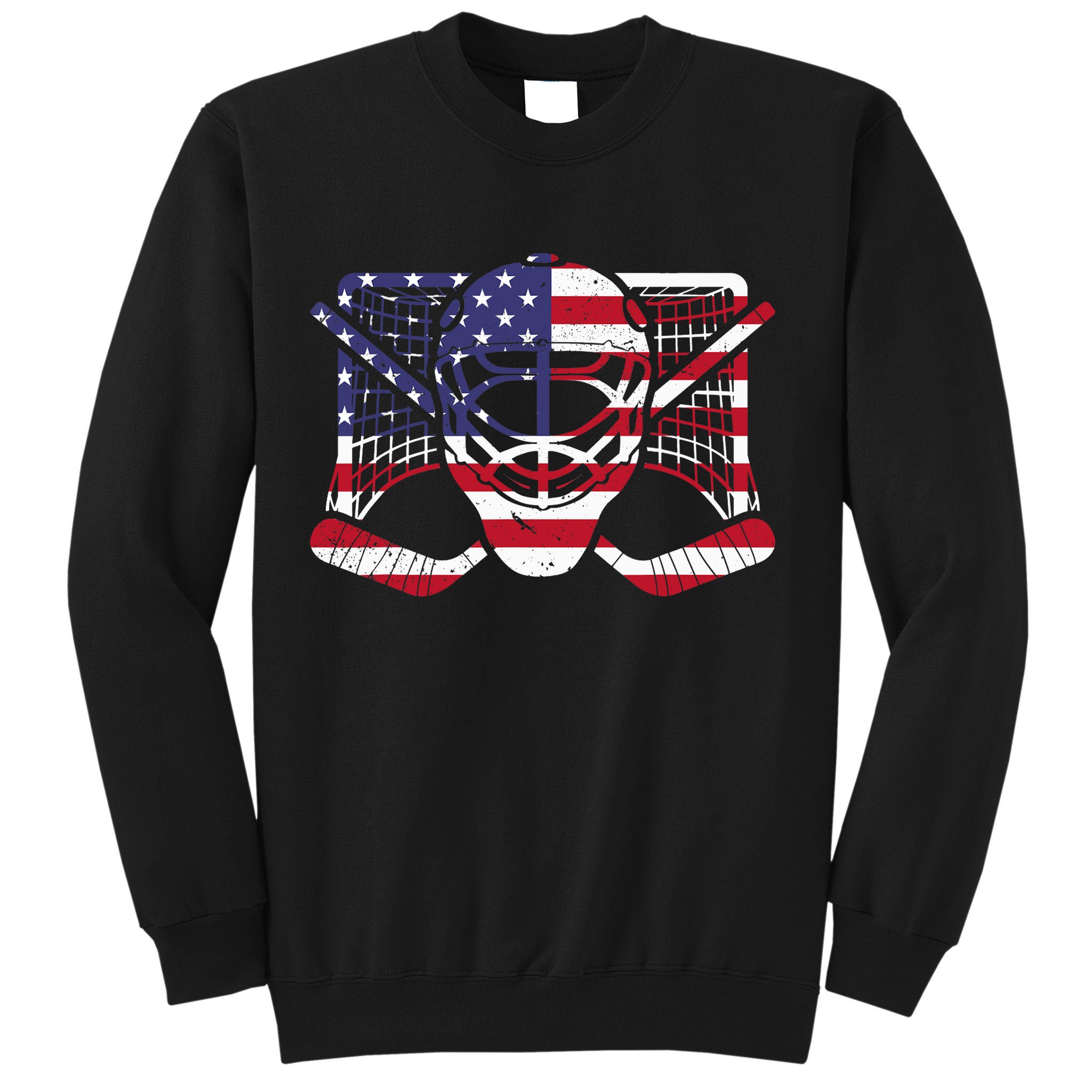 Ice Hockey Goalie American Flag USA Goalie mask 4th of July Sweatshirt
