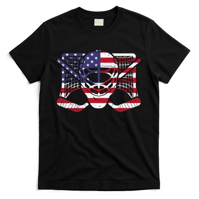 Ice Hockey Goalie American Flag USA Goalie mask 4th of July T-Shirt