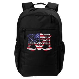 Ice Hockey Goalie American Flag USA Goalie mask 4th of July Daily Commute Backpack