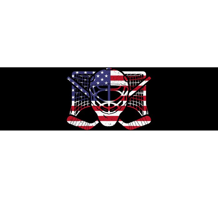 Ice Hockey Goalie American Flag USA Goalie mask 4th of July Bumper Sticker