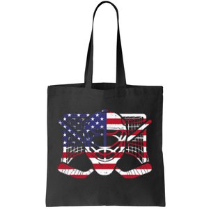 Ice Hockey Goalie American Flag USA Goalie mask 4th of July Tote Bag