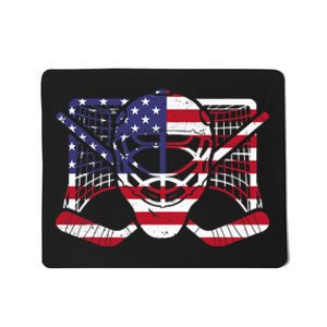 Ice Hockey Goalie American Flag USA Goalie mask 4th of July Mousepad