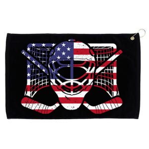 Ice Hockey Goalie American Flag USA Goalie mask 4th of July Grommeted Golf Towel